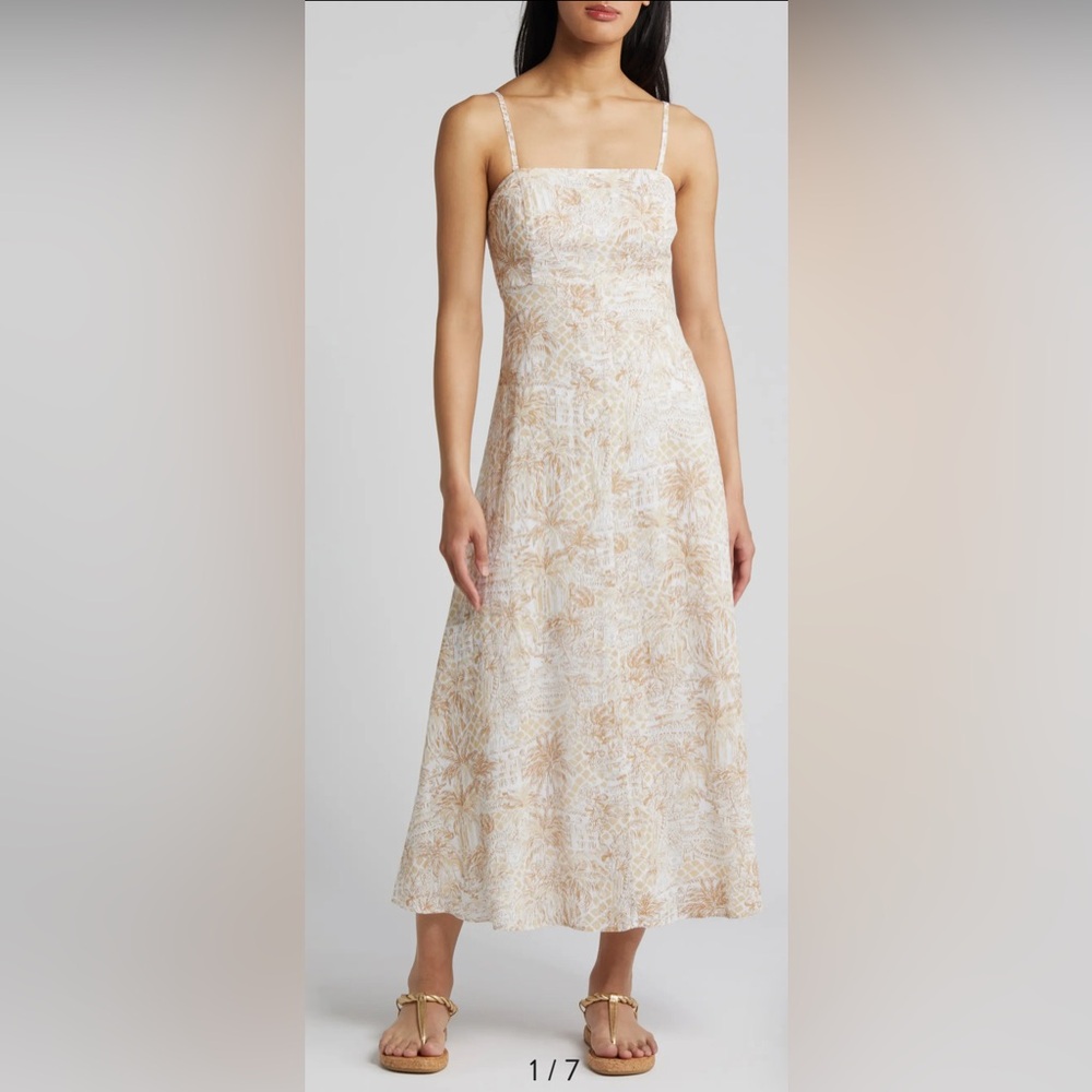 Jorgian Palm Tree Print Linen Midi Dress
Lilly Pulitzer
